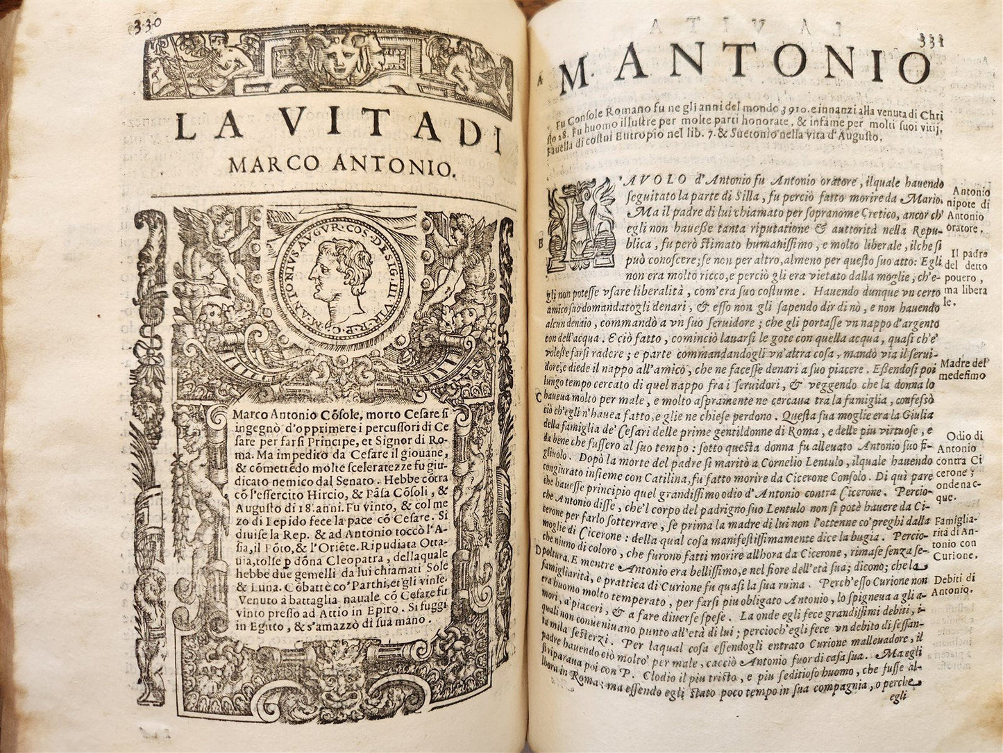 1607 PLUTARCH LIVES of ILLUSTRIOUS GREEKS & ROMANS antique VELLUM ILLUSTRATED