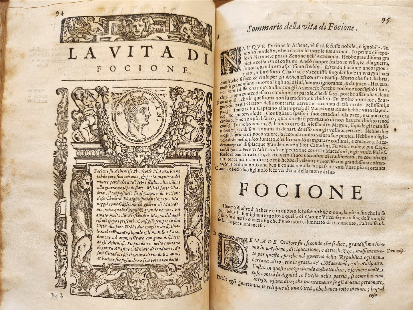 1607 PLUTARCH LIVES of ILLUSTRIOUS GREEKS & ROMANS antique VELLUM ILLUSTRATED