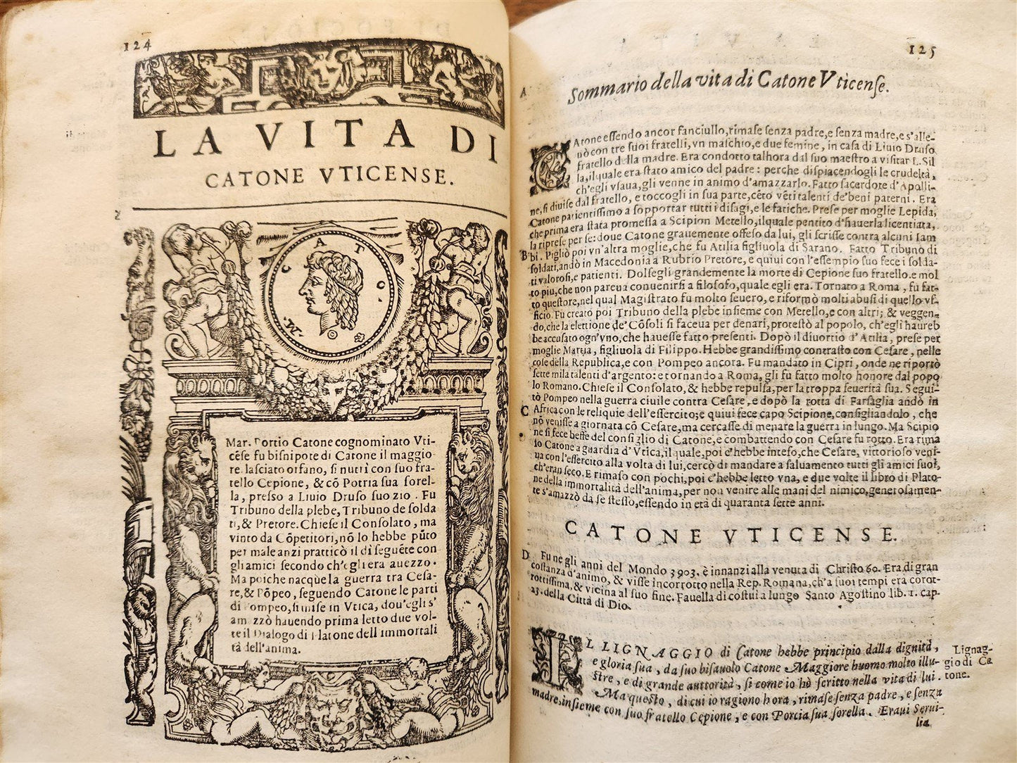 1607 PLUTARCH LIVES of ILLUSTRIOUS GREEKS & ROMANS antique VELLUM ILLUSTRATED