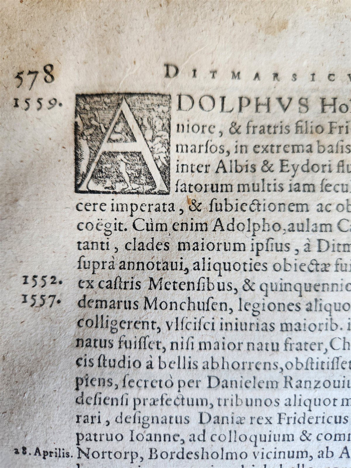 1593 SAXONIA GERMAN 15th & 16th CENTURY HISTORY antique VELLUM BOUND FOLIO