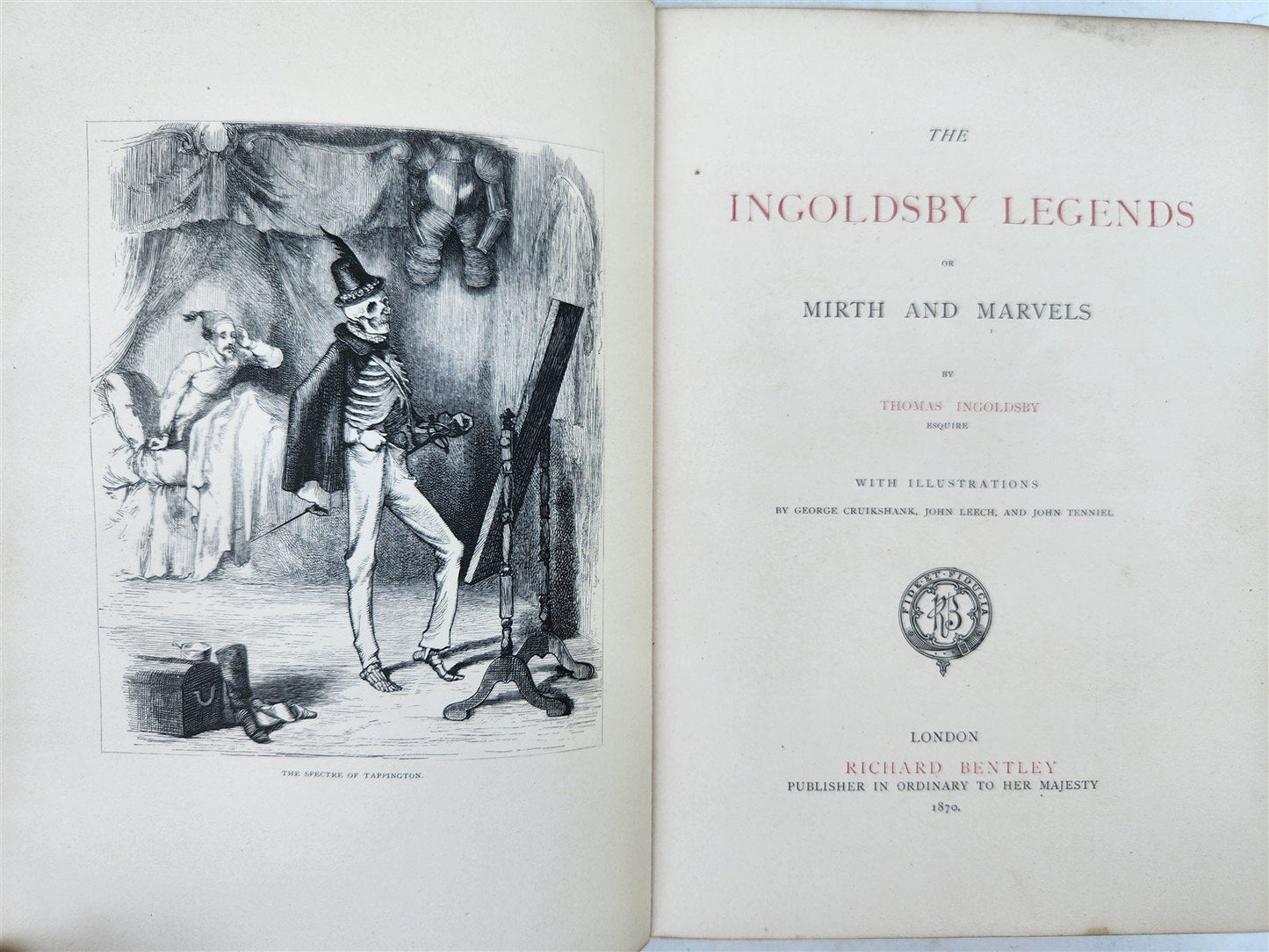 1879 INGOLSBY LEGENDS antique ILLUSTRATED by G. Cruikshank John Leech & Tenniel