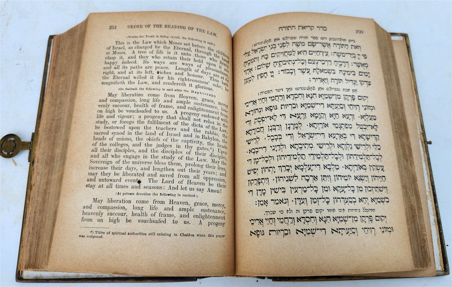 1860 GERMAN & POLISH JEWS PRAYER BOOK SIDDUR antique FINE BINDING HEBREW/ENGLISH