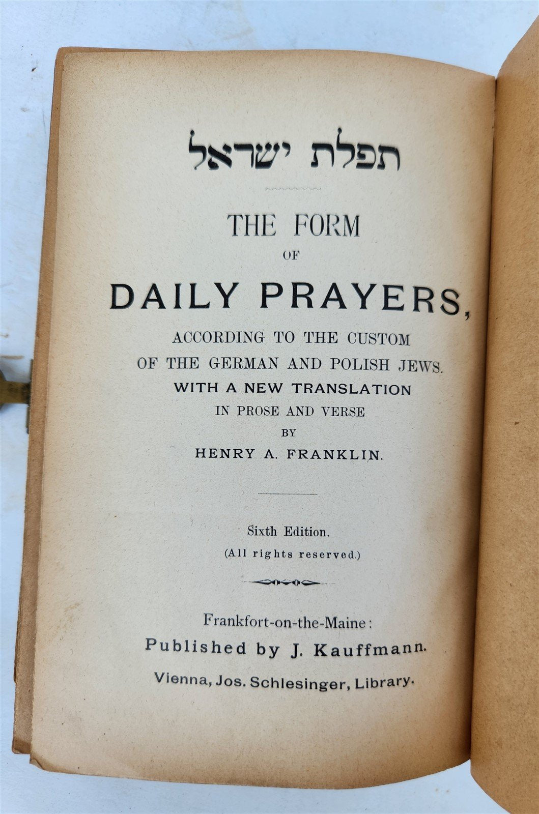 1860 GERMAN & POLISH JEWS PRAYER BOOK SIDDUR antique FINE BINDING HEBREW/ENGLISH