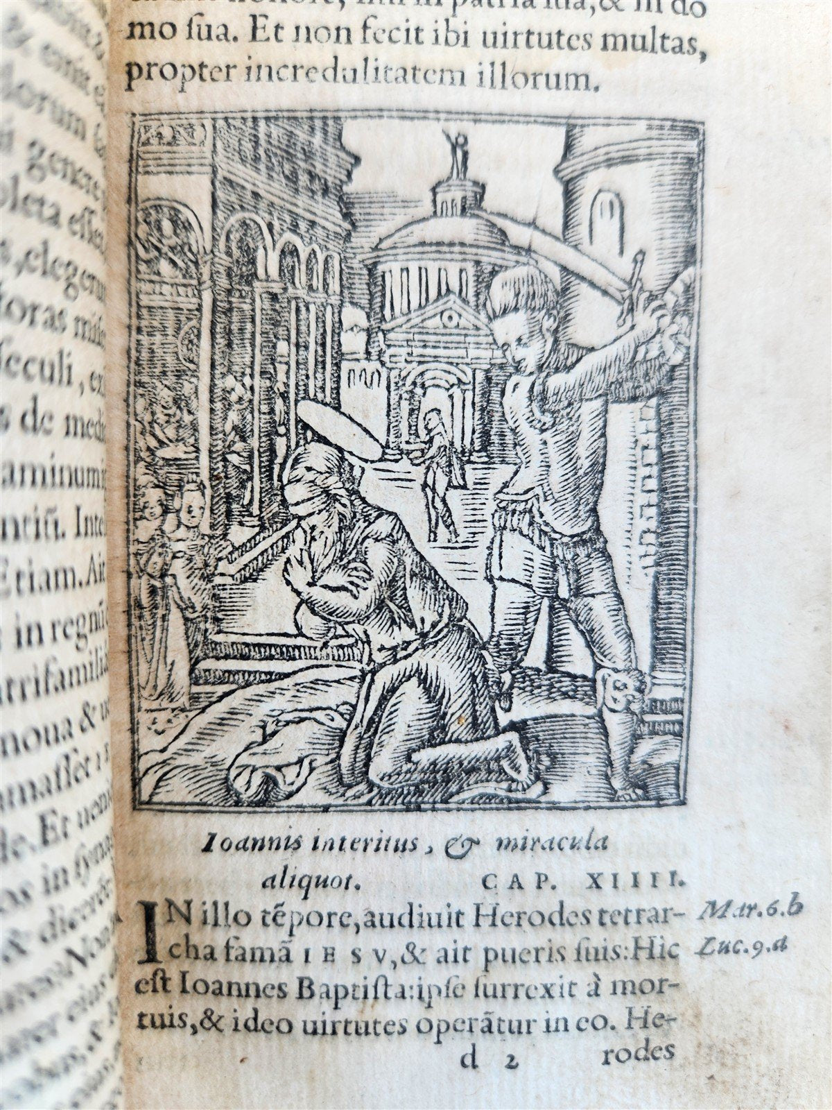 1549 BIBLE in LATIN ILLUSTRATED w/ 108 WOODCUTS antique RARE pocket size