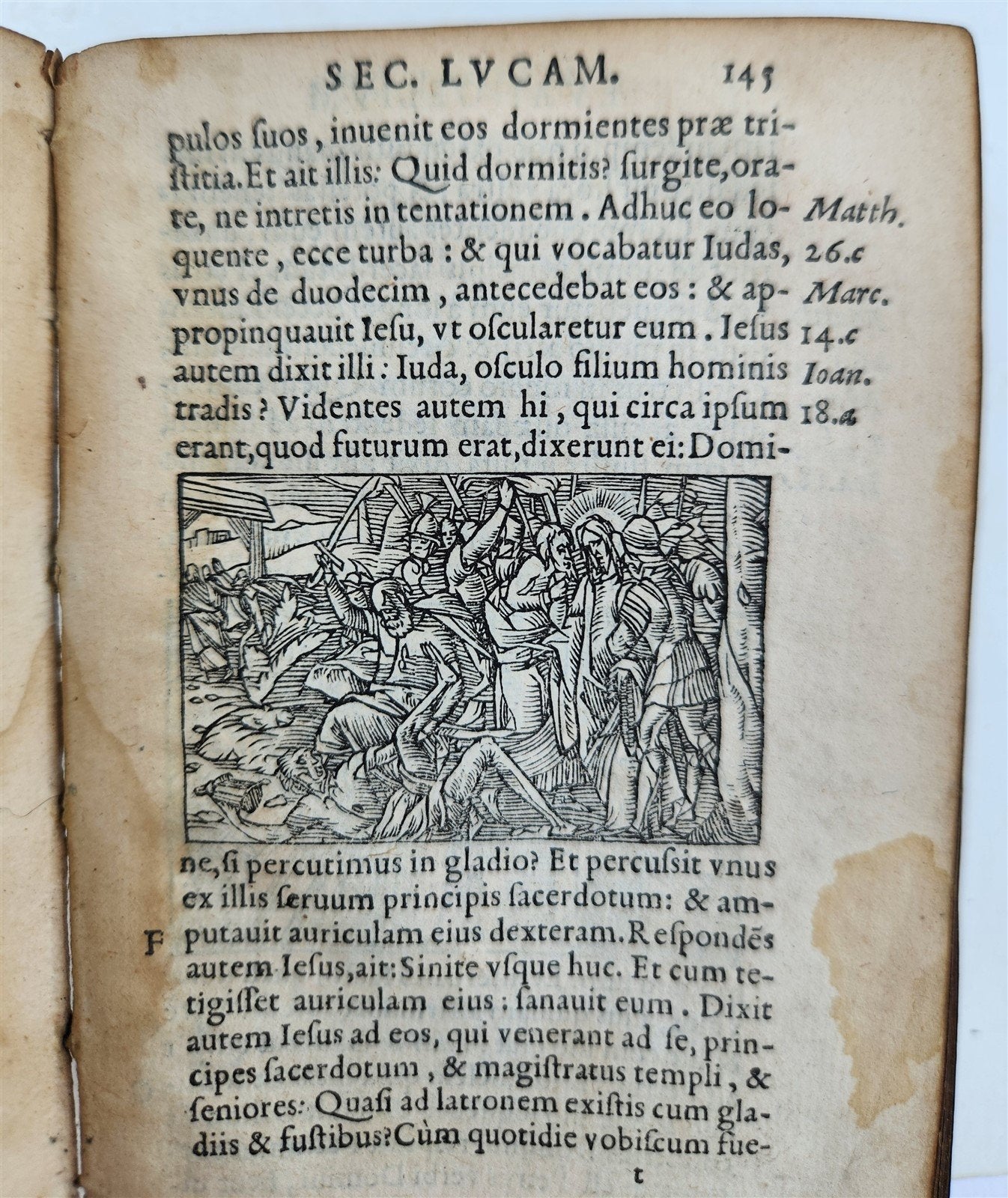16th century BIBLE in LATIN ILLUSTRATED antique pocket size NEW TESTAMENT