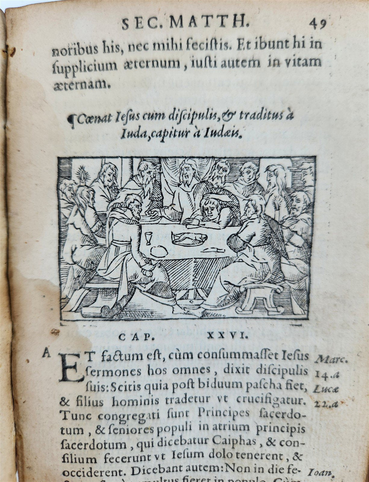 16th century BIBLE in LATIN ILLUSTRATED antique pocket size NEW TESTAMENT