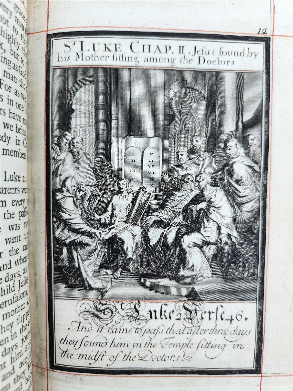 1713 BOOK of COMMON PRAYER ILLUSTRATED antique ORIGINAL BINDING by John Baskett