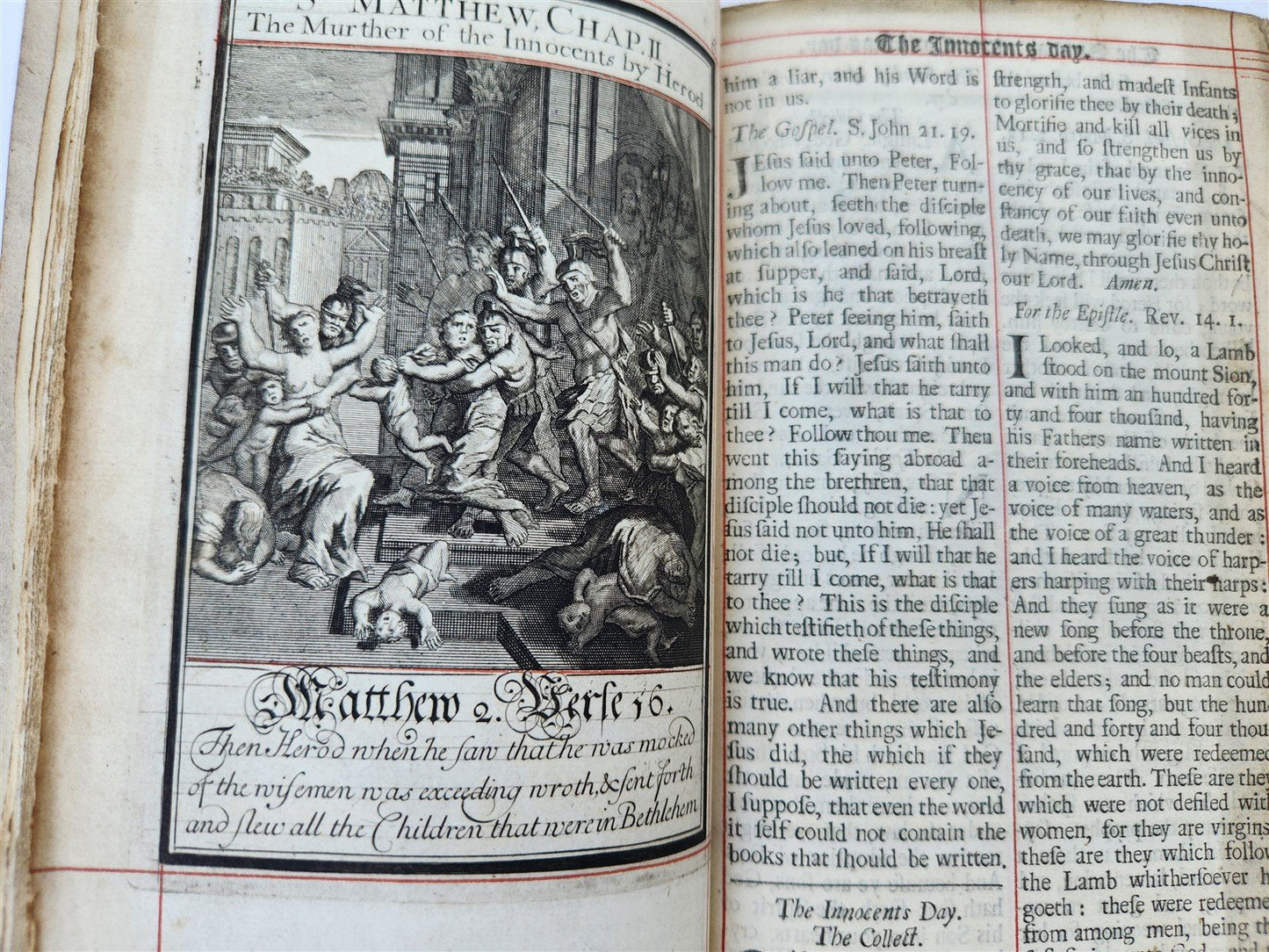 1713 BOOK of COMMON PRAYER ILLUSTRATED antique ORIGINAL BINDING by John Baskett