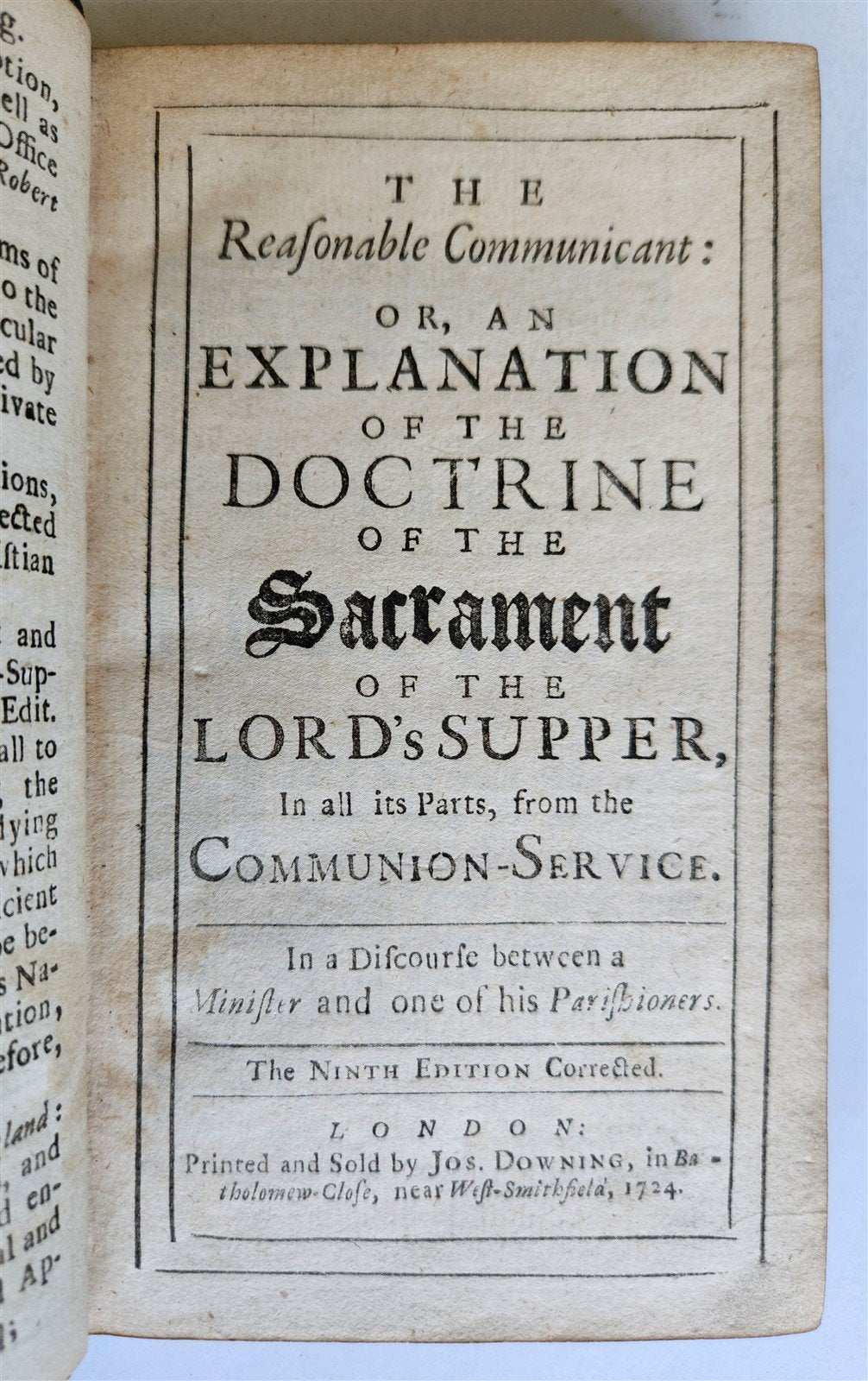 1724 THE REASONABLE COMMUNICANT in ENGLISH antique ORIGINAL BINDING
