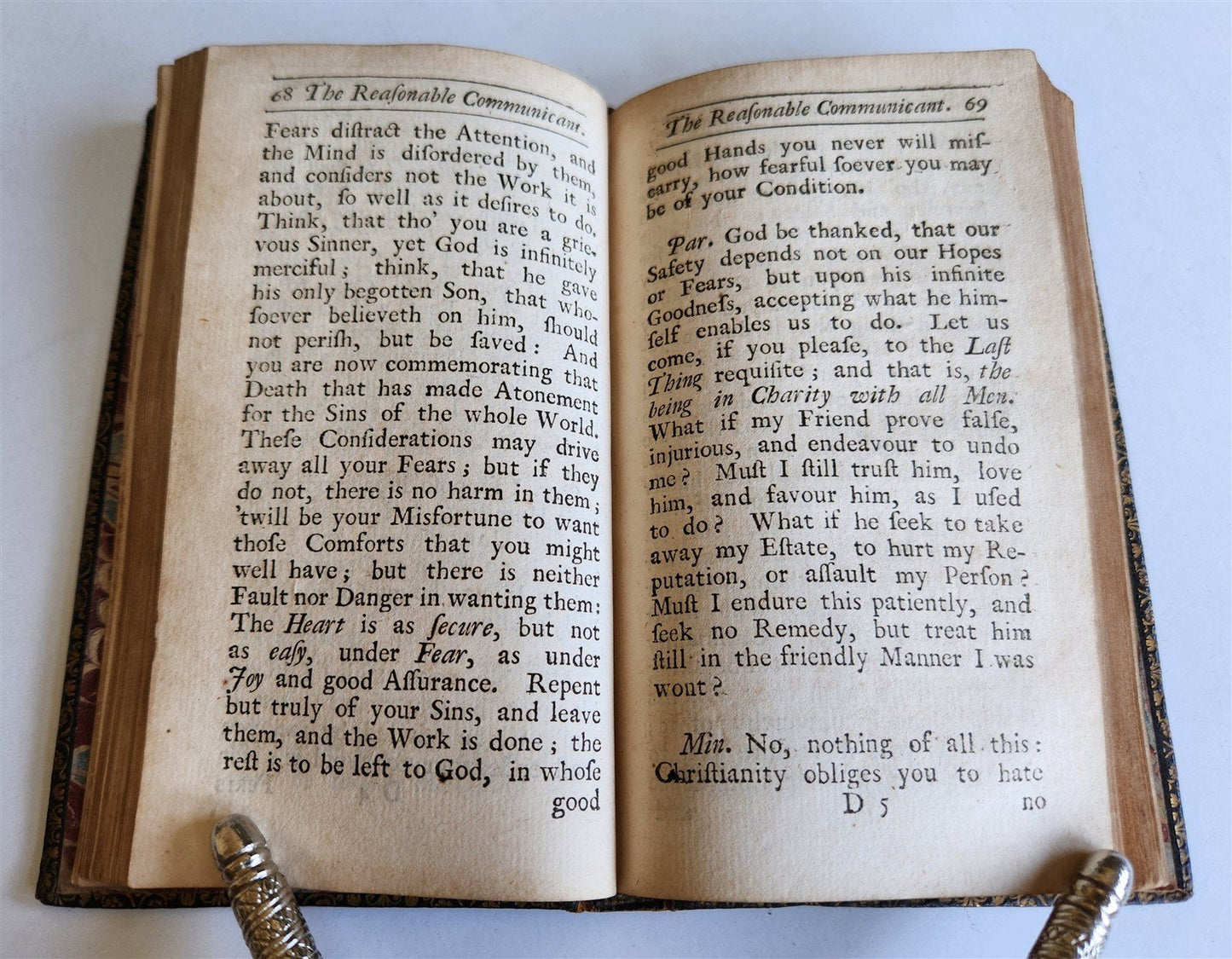 1724 THE REASONABLE COMMUNICANT in ENGLISH antique ORIGINAL BINDING