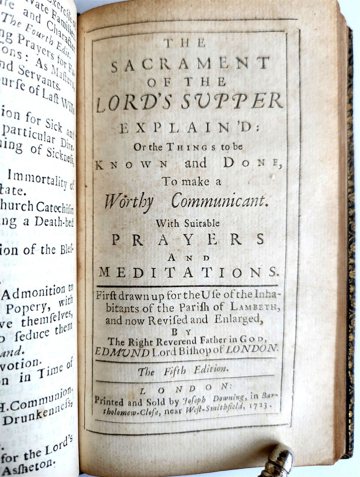 1724 THE REASONABLE COMMUNICANT in ENGLISH antique ORIGINAL BINDING