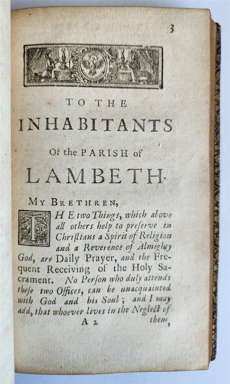 1724 THE REASONABLE COMMUNICANT in ENGLISH antique ORIGINAL BINDING