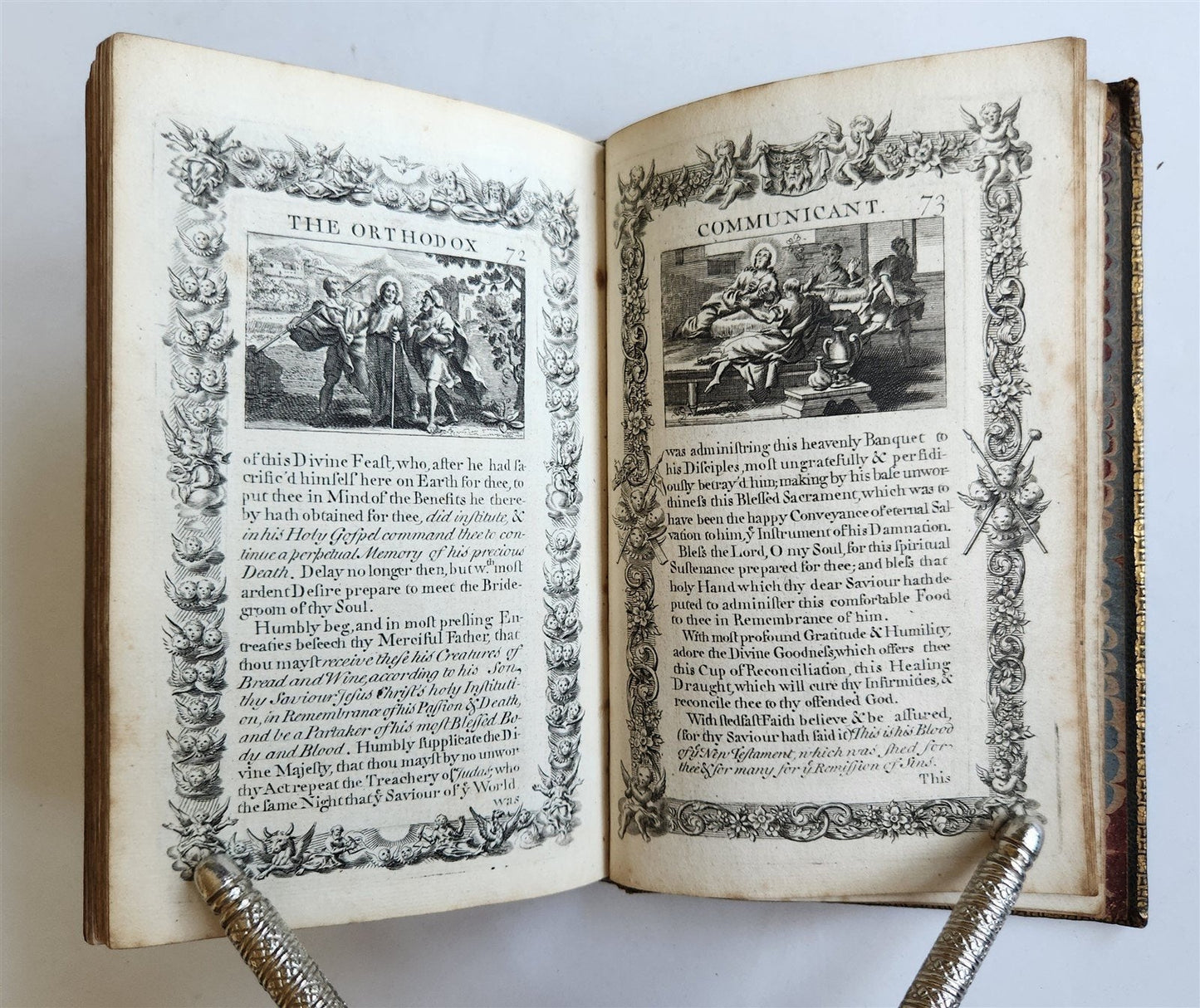 1721 ORTHODOX COMMUNICANT in ENGLISH w/ 82 ENGRAVINGS antique ORIGINAL BINDING