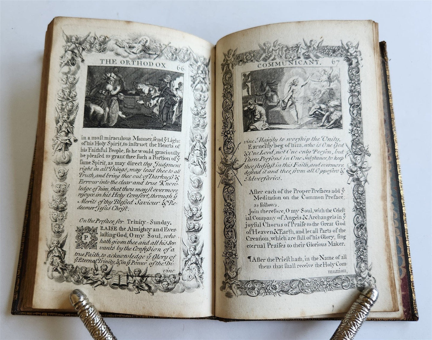 1721 ORTHODOX COMMUNICANT in ENGLISH w/ 82 ENGRAVINGS antique ORIGINAL BINDING