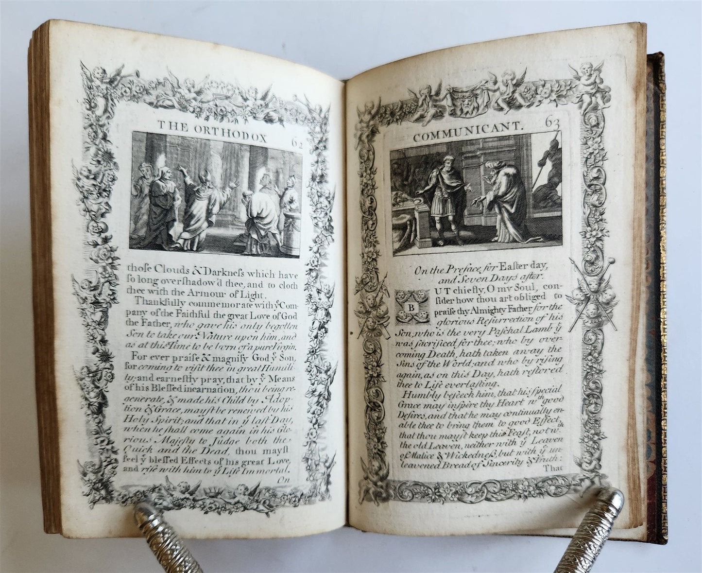 1721 ORTHODOX COMMUNICANT in ENGLISH w/ 82 ENGRAVINGS antique ORIGINAL BINDING
