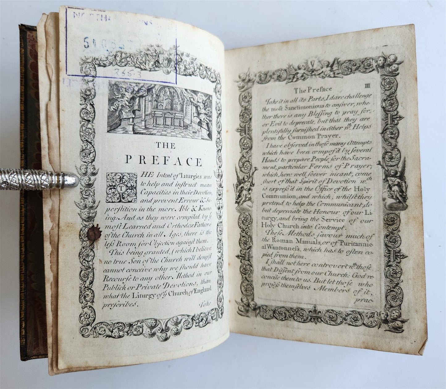 1721 ORTHODOX COMMUNICANT in ENGLISH w/ 82 ENGRAVINGS antique ORIGINAL BINDING