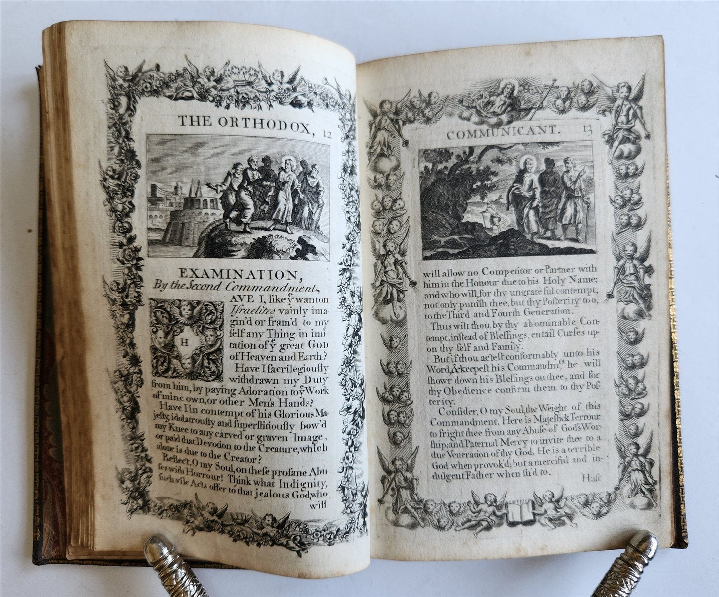 1721 ORTHODOX COMMUNICANT in ENGLISH w/ 82 ENGRAVINGS antique ORIGINAL BINDING