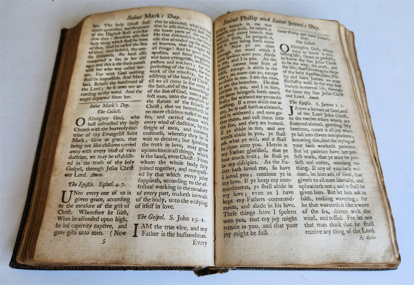 1758 BOOK of COMMON PRAYER & PSALMS of DAVID antique ORIGINAL BINDING