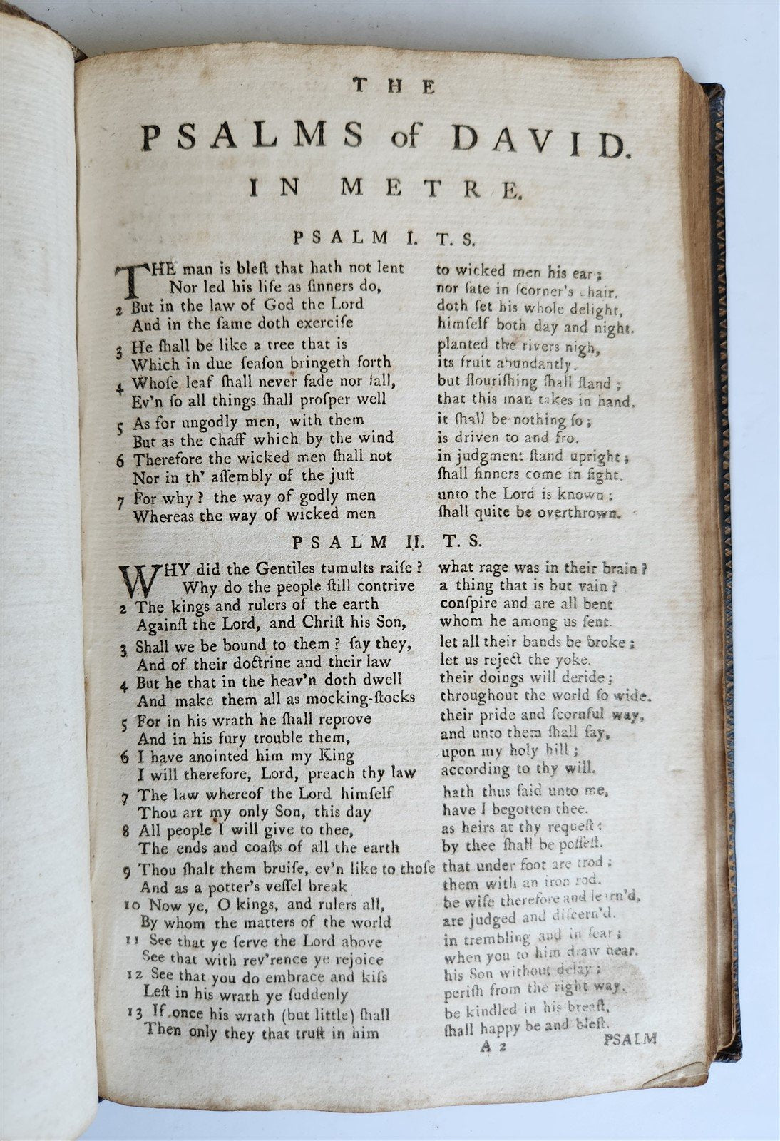 1758 BOOK of COMMON PRAYER & PSALMS of DAVID antique ORIGINAL BINDING
