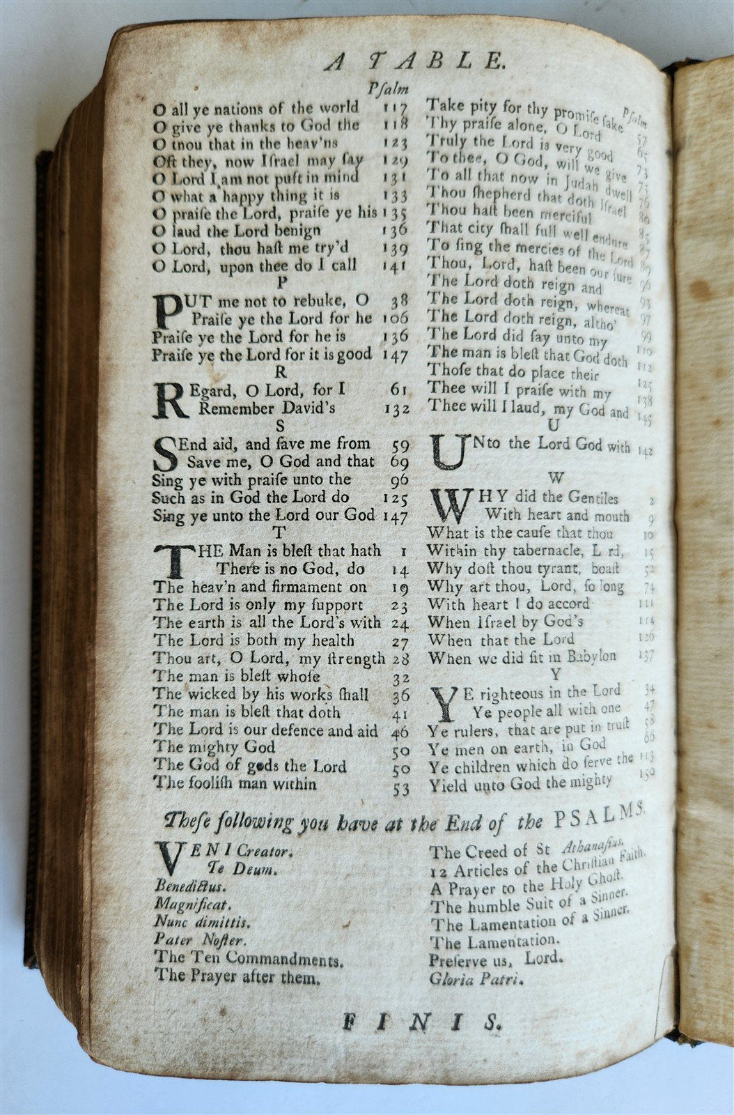 1758 BOOK of COMMON PRAYER & PSALMS of DAVID antique ORIGINAL BINDING