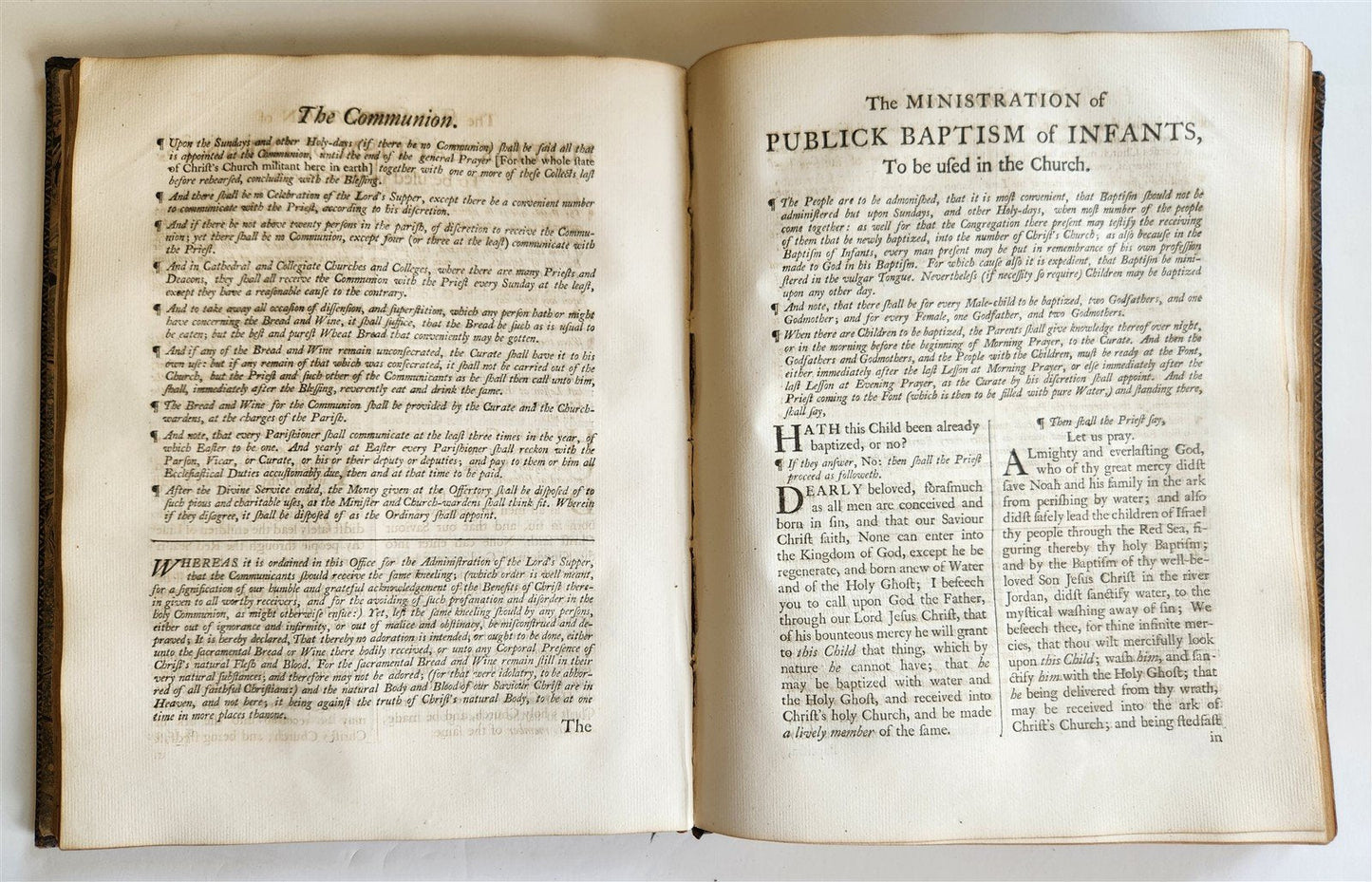 1754 BOOK of COMMON PRAYER & PSALMS of DAVID antique ORIGINAL BINDING