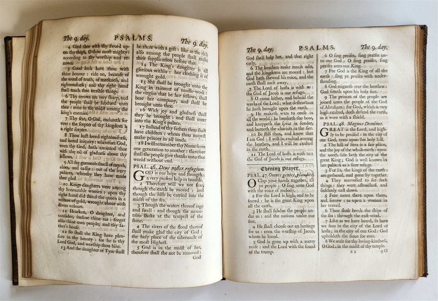 1754 BOOK of COMMON PRAYER & PSALMS of DAVID antique ORIGINAL BINDING