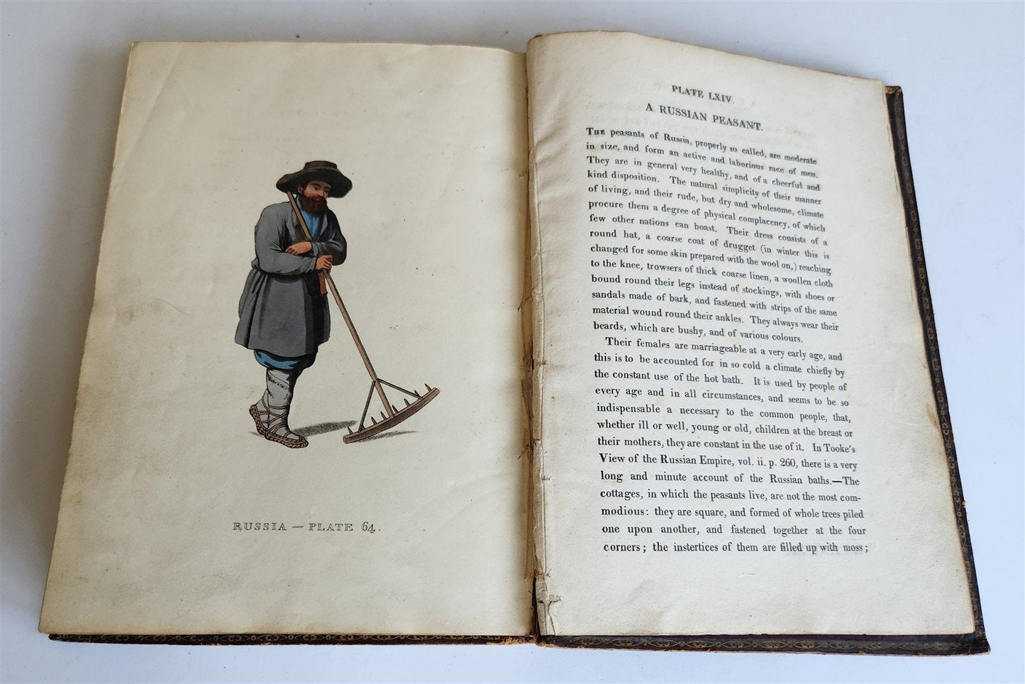 1814 PICTURESQUE REPRESENTATIONS DRESS & MANNERS of RUSSIANS antique 64 PLATES