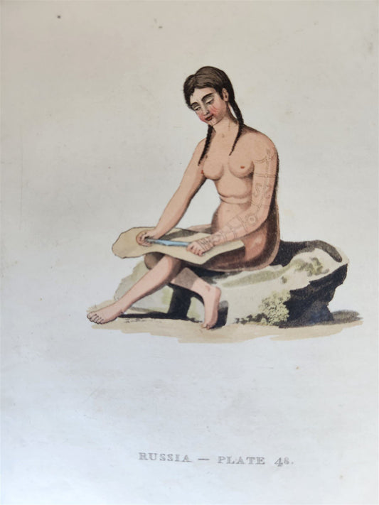 1814 PICTURESQUE REPRESENTATIONS DRESS & MANNERS of RUSSIANS antique 64 PLATES