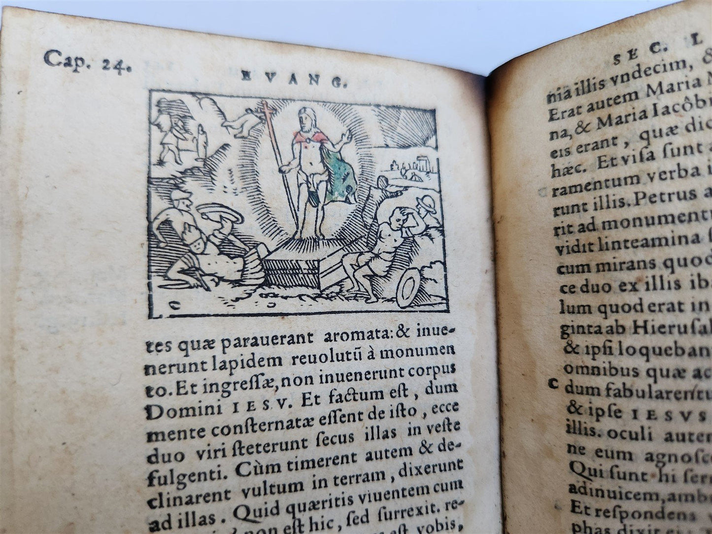 1555 BIBLE in LATIN NEW TESTAMENT ILLUSTRATED antique RARE POCKET SIZE EDITION