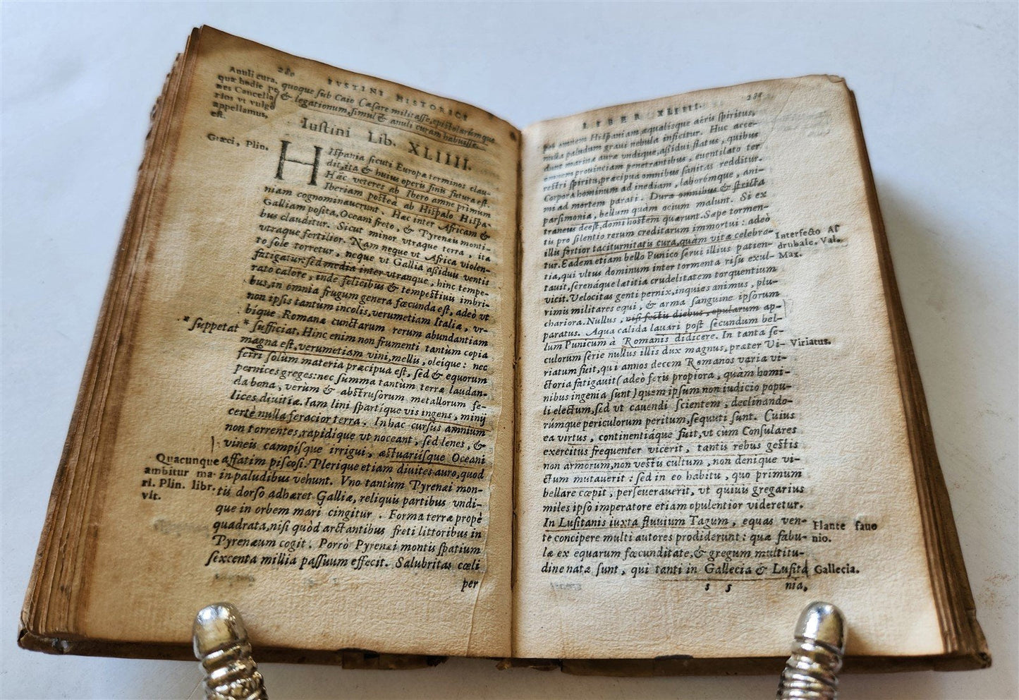 1568 HISTORY by POMPEY TROGUE antique ILLUSTRATED w/ ROMAN EMPERORS PORTRAITS