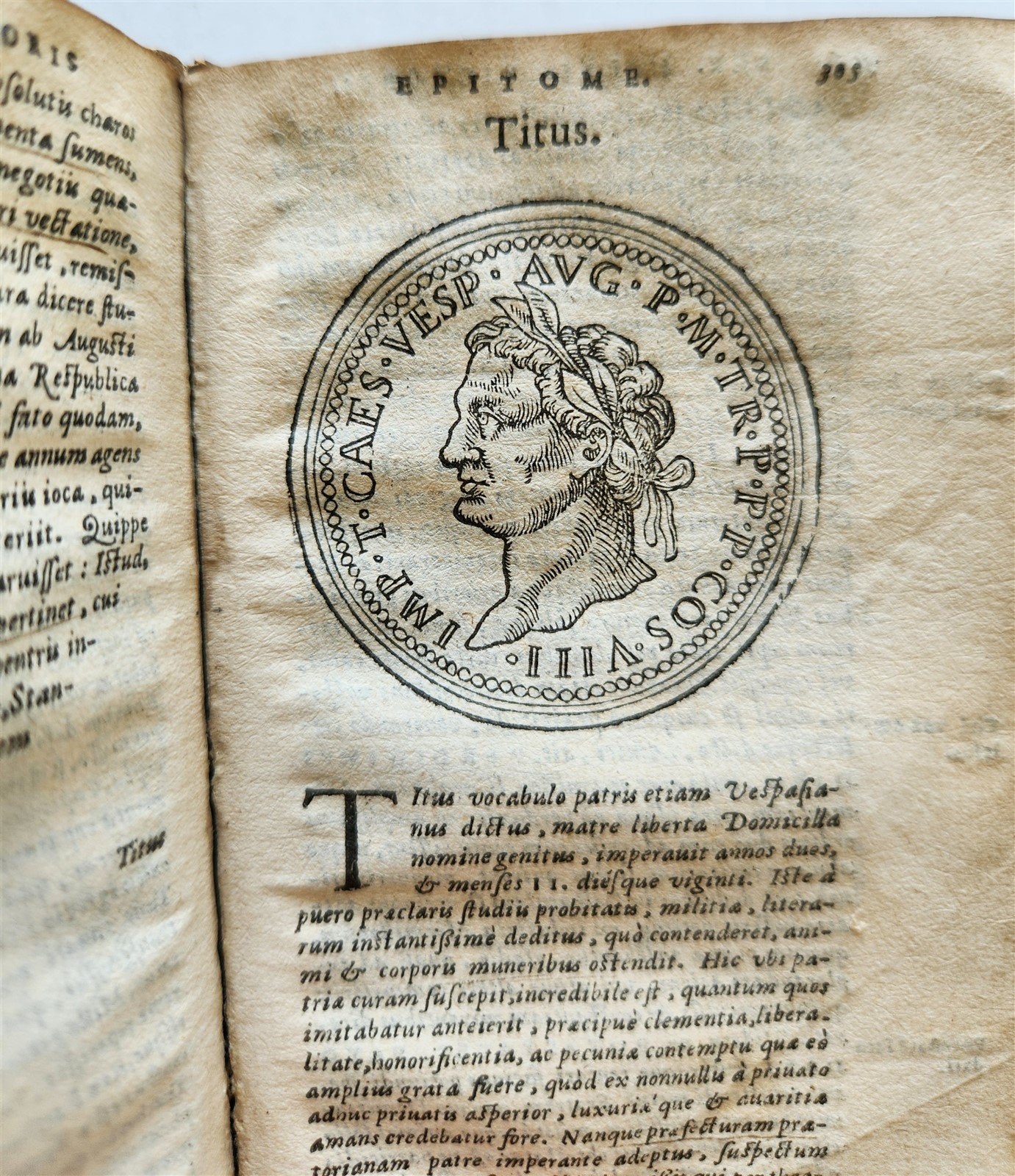 1568 HISTORY by POMPEY TROGUE antique ILLUSTRATED w/ ROMAN EMPERORS PORTRAITS