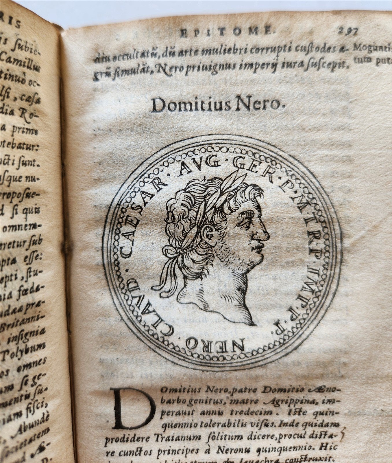 1568 HISTORY by POMPEY TROGUE antique ILLUSTRATED w/ ROMAN EMPERORS PORTRAITS