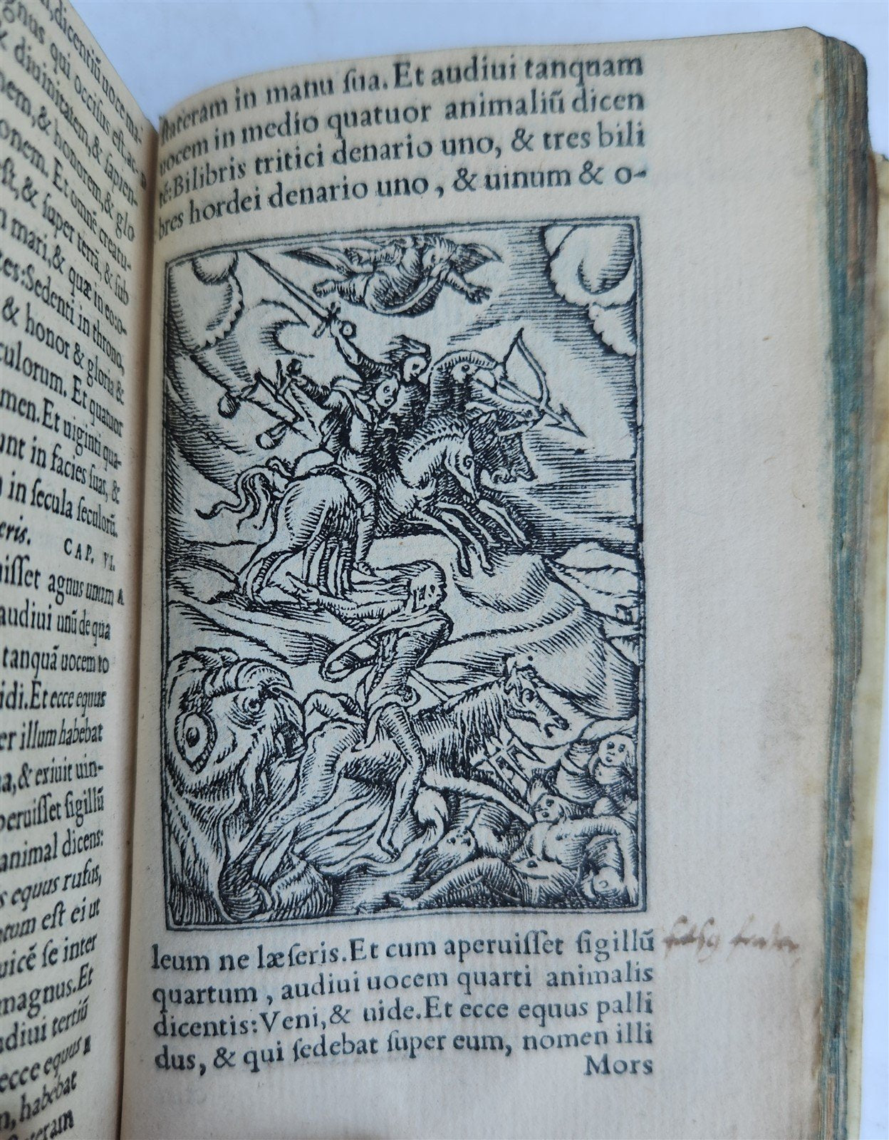 1551 BIBLE in LATIN ILLUSTRATED w/ 108 WOODCUTS antique RARE pocket size VELLUM