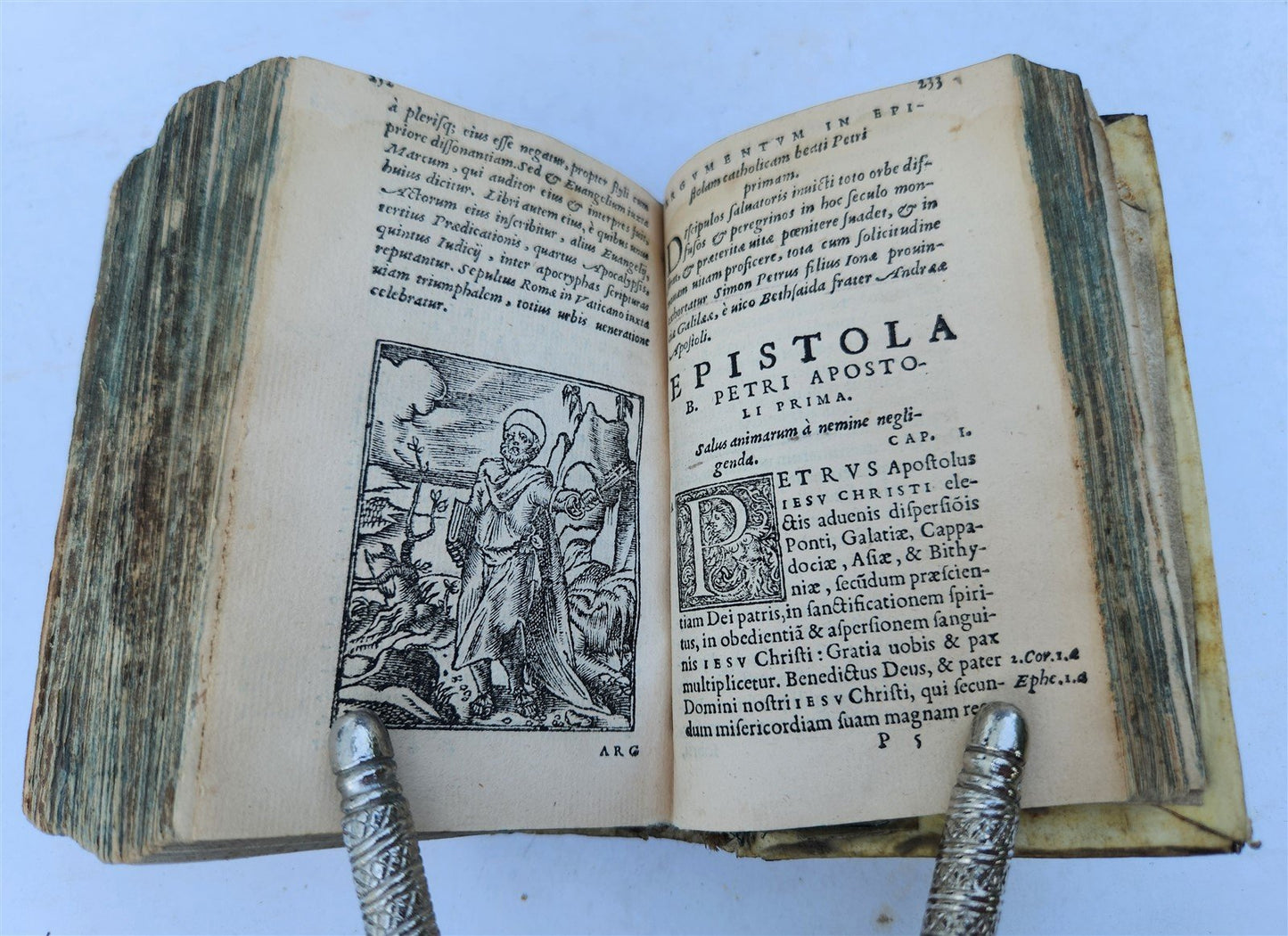 1551 BIBLE in LATIN ILLUSTRATED w/ 108 WOODCUTS antique RARE pocket size VELLUM