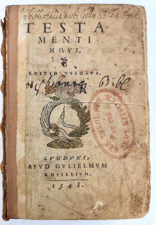 1548 BIBLE in LATIN FULLY ILLUSTRATED antique RARE pocket size NEW TESTAMENT