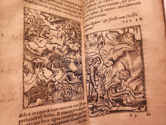 1530s BIBLE in LATIN GRYPHIUS ILLUSTRATED antique RARE pocket size