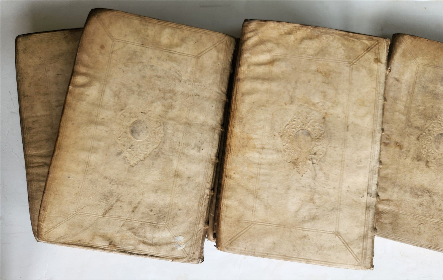 1685 5 VELLUM BOUND FOLIOS antique analytica practica problematica & philologica