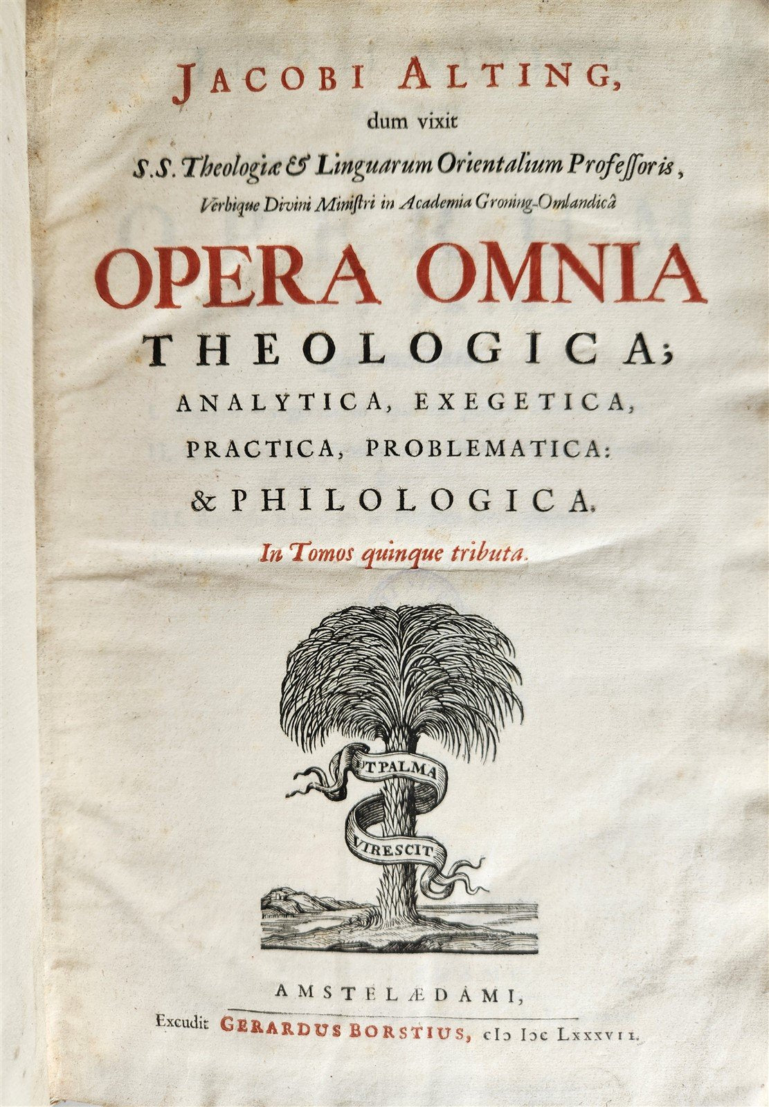 1685 5 VELLUM BOUND FOLIOS antique analytica practica problematica & philologica