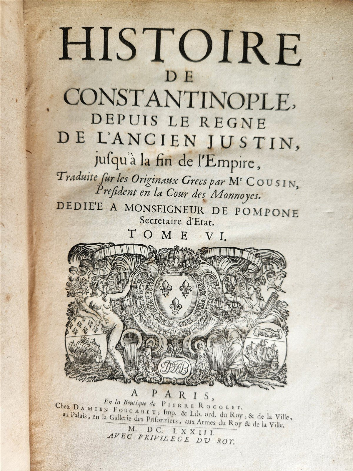 1672 HISTORY of CONSTANTINOPLE 8 VOLUMES antique in FRENCH TURKISH INTEREST