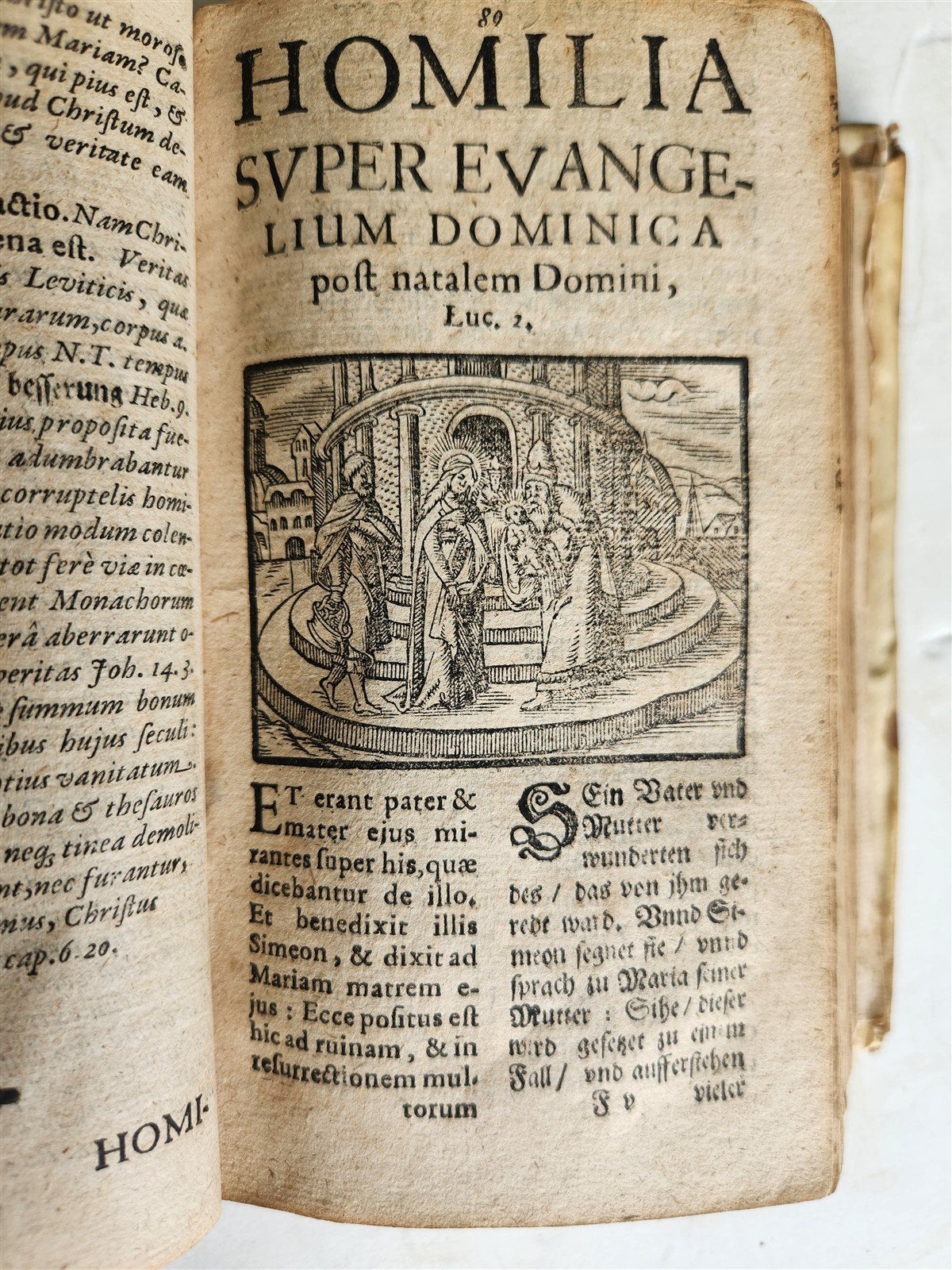 1621 ILLUSTRATED Homiliarum in Evangelia antique VELLUM BINDING