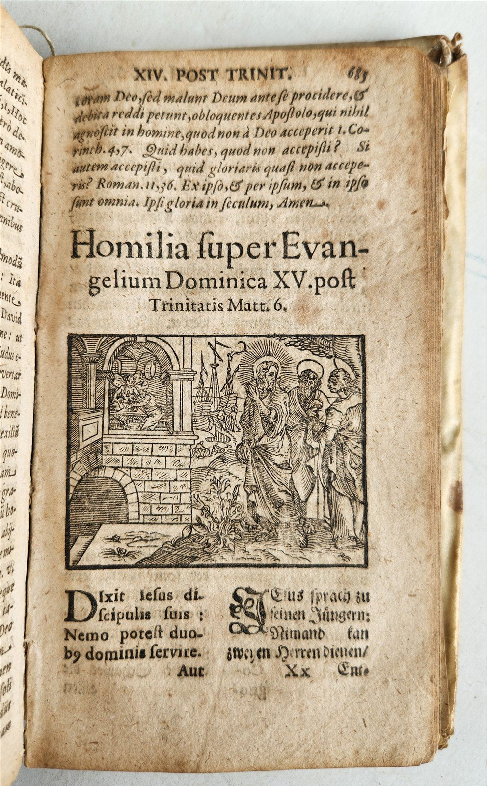 1621 ILLUSTRATED Homiliarum in Evangelia antique VELLUM BINDING