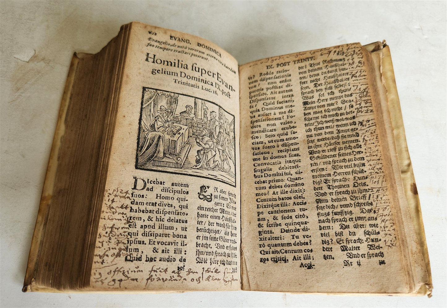 1621 ILLUSTRATED Homiliarum in Evangelia antique VELLUM BINDING
