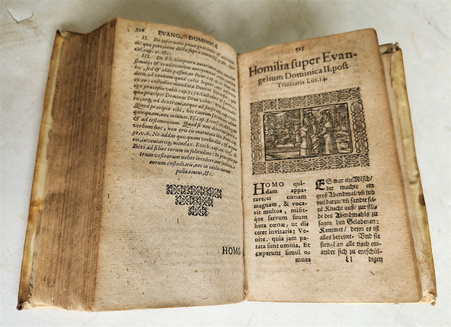 1621 ILLUSTRATED Homiliarum in Evangelia antique VELLUM BINDING