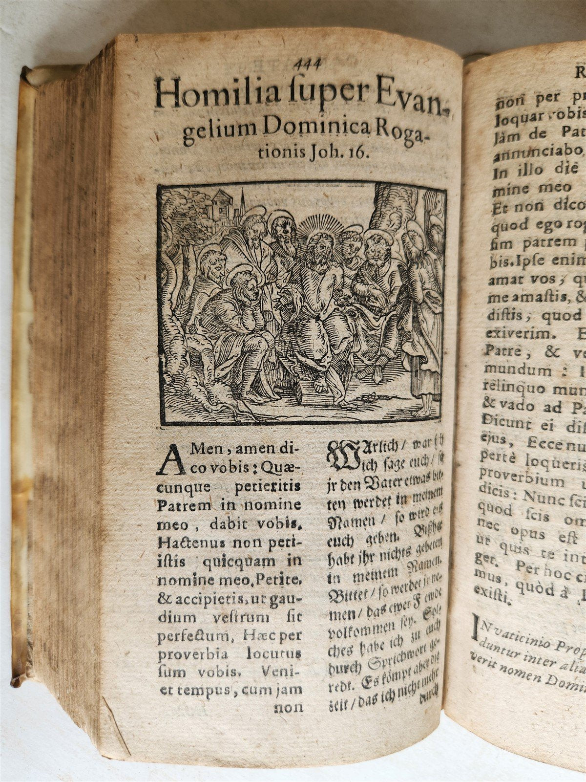 1621 ILLUSTRATED Homiliarum in Evangelia antique VELLUM BINDING