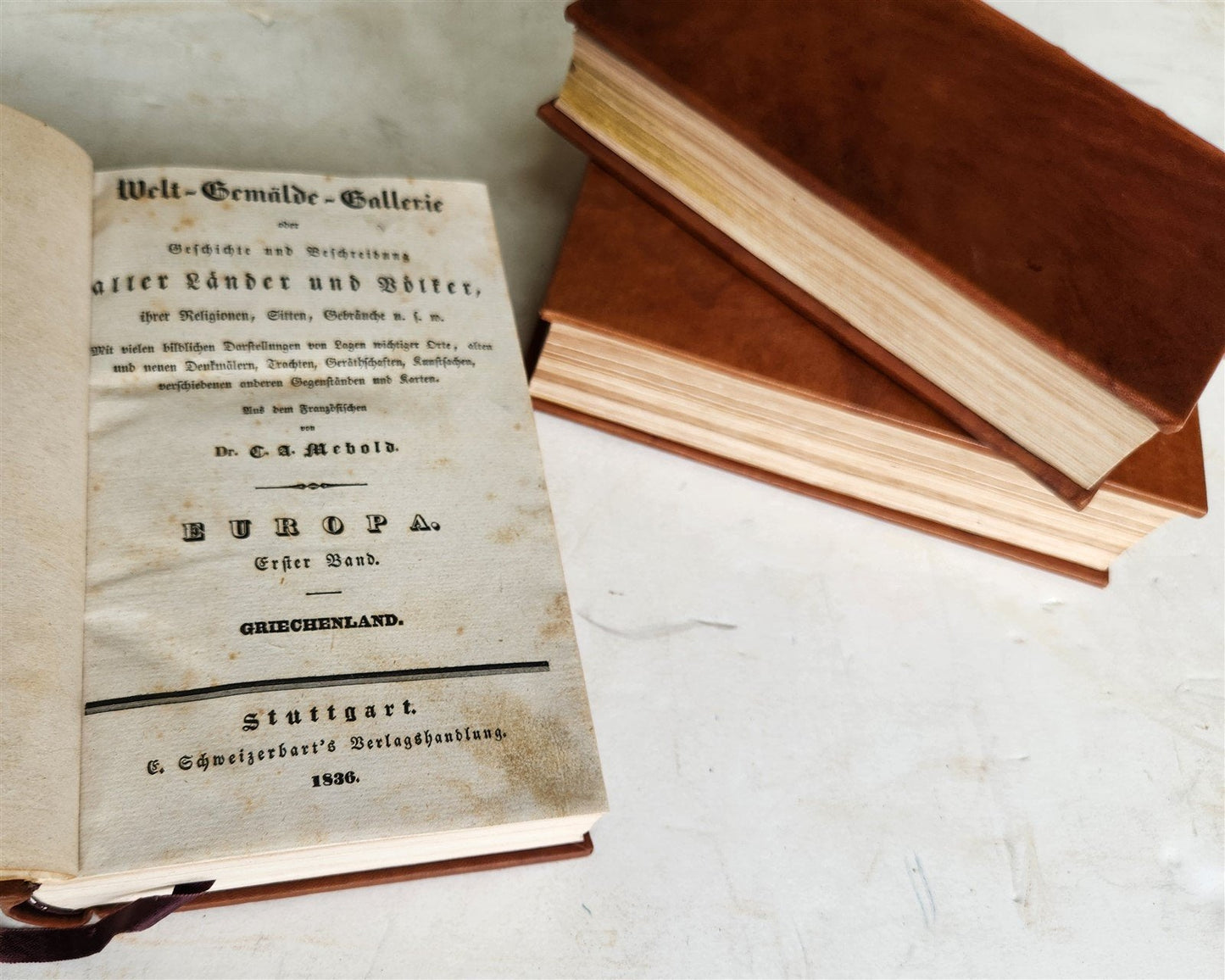 1830s ILLUSTRATED TRAVELS to MICRONESIA SWEDEN NORWAY GREECE antique 3 VOLUMES