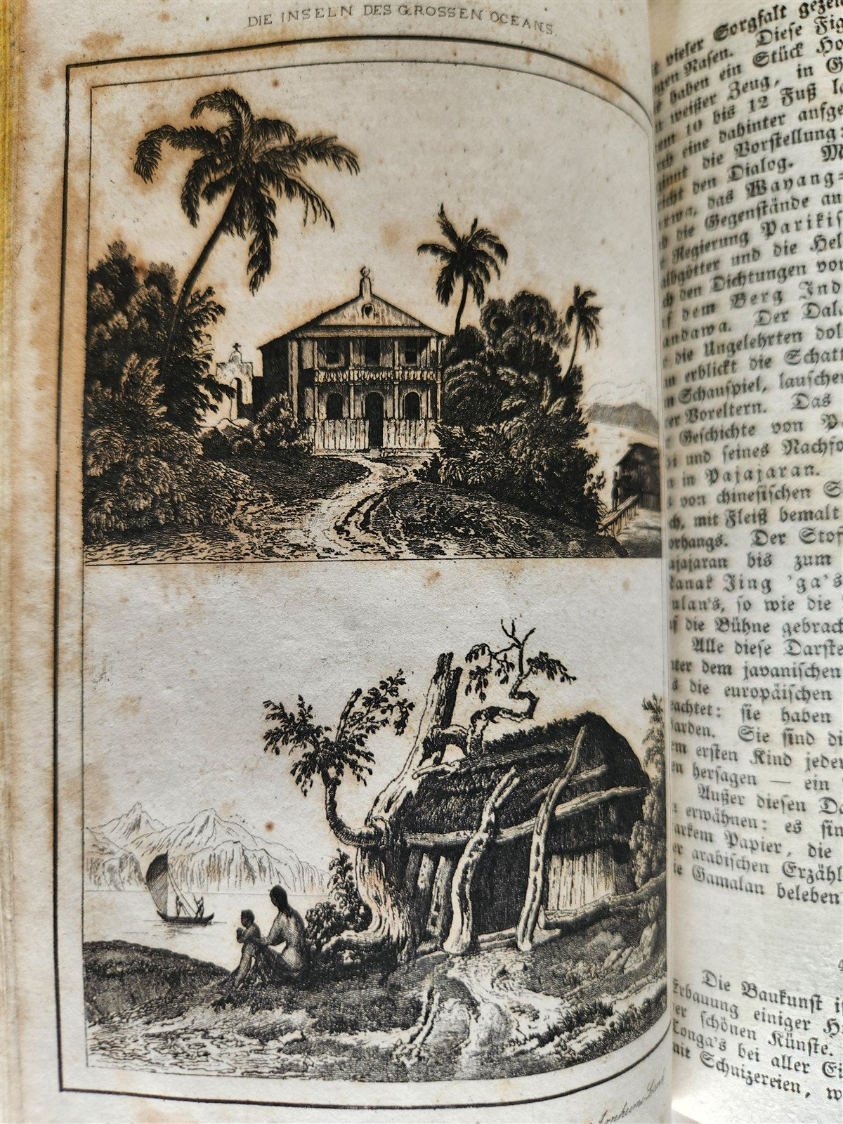 1830s ILLUSTRATED TRAVELS to MICRONESIA SWEDEN NORWAY GREECE antique 3 VOLUMES