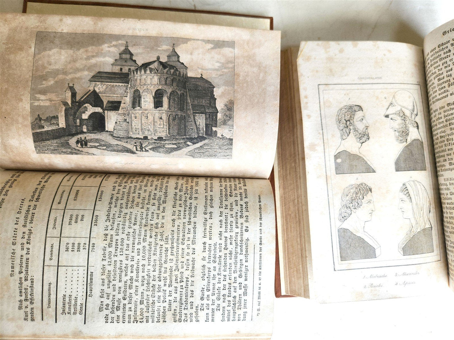 1830s ILLUSTRATED TRAVELS to MICRONESIA SWEDEN NORWAY GREECE antique 3 VOLUMES