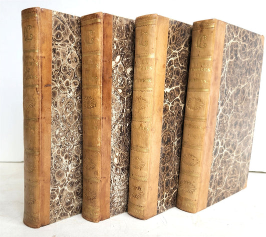 1834 MEMOIRES & VOYAGES of CAPTAIN BASIL HALL antique 4 VOLUMES w/ provenance