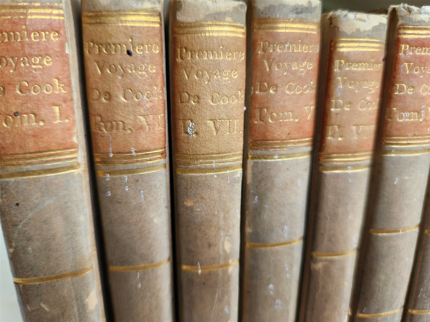 1796 CAPTAIN COOK TRAVELS antique 8 VOLUMES Relation des voyages entrepris
