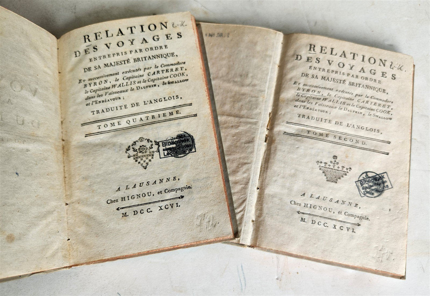 1796 CAPTAIN COOK TRAVELS antique 8 VOLUMES Relation des voyages entrepris